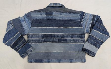 CR2108  Upcycled Denim Panel Jacket