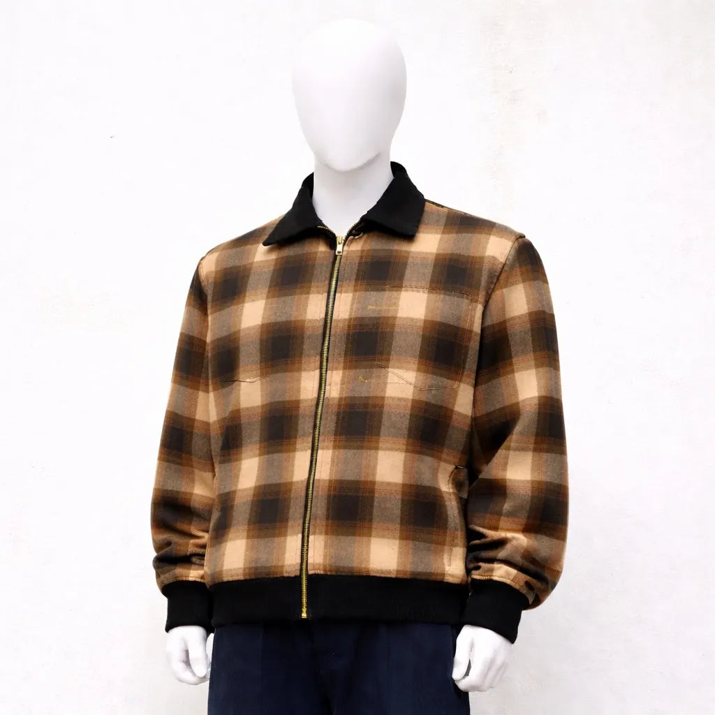 CR1085 Upcycled Plaid Zip Jacket