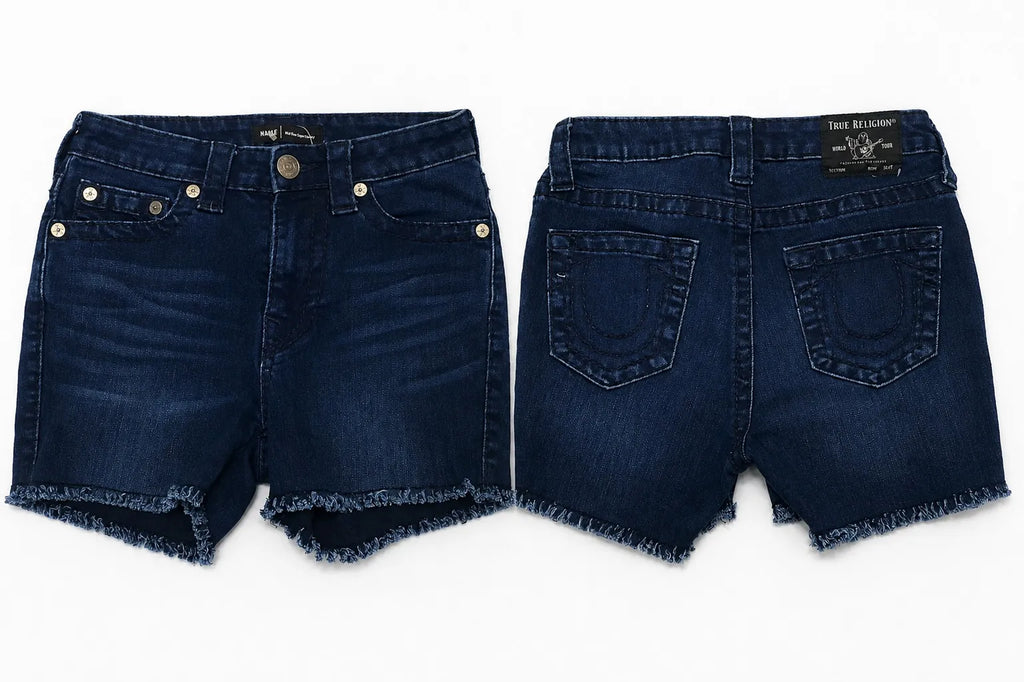 CR1674 UPCYCLED DENIM CUT-OFF SHORTS