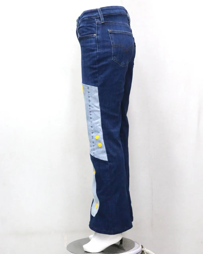CR1575 “Retro Bubble” Upcycled Flare Jeans