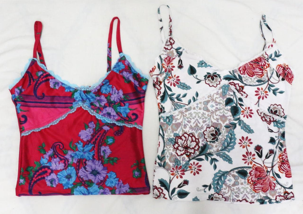CR1901 UPCYCLED FLORAL CAMI TOP
