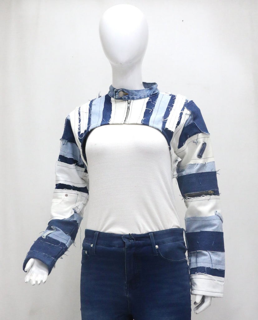 CR1878 UPCYCLED PATCHWORK BOLERO JACKET