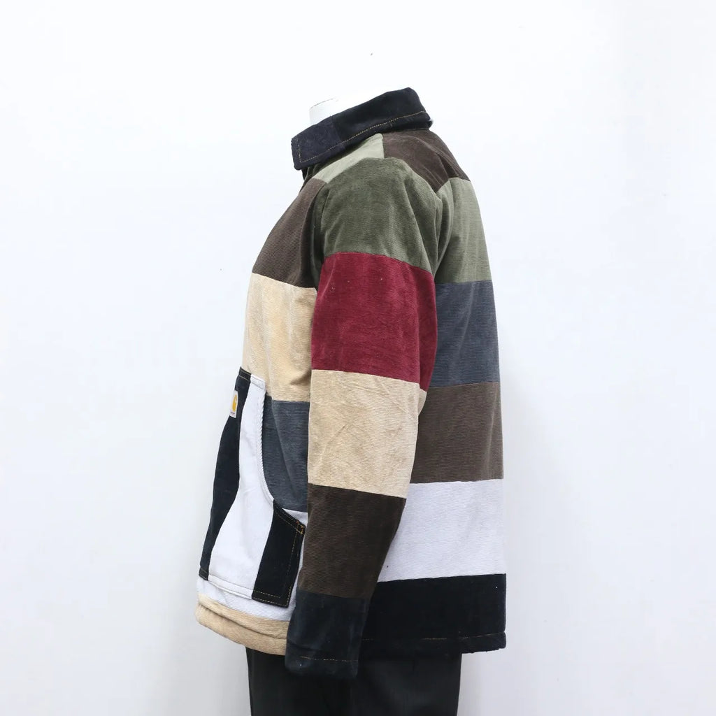 CR632 Upcycled Corduroy Color Block Carhartt Inpired Jacket