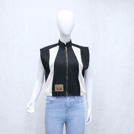 CR2125 Upcycled Shadow Panel Denim Vest