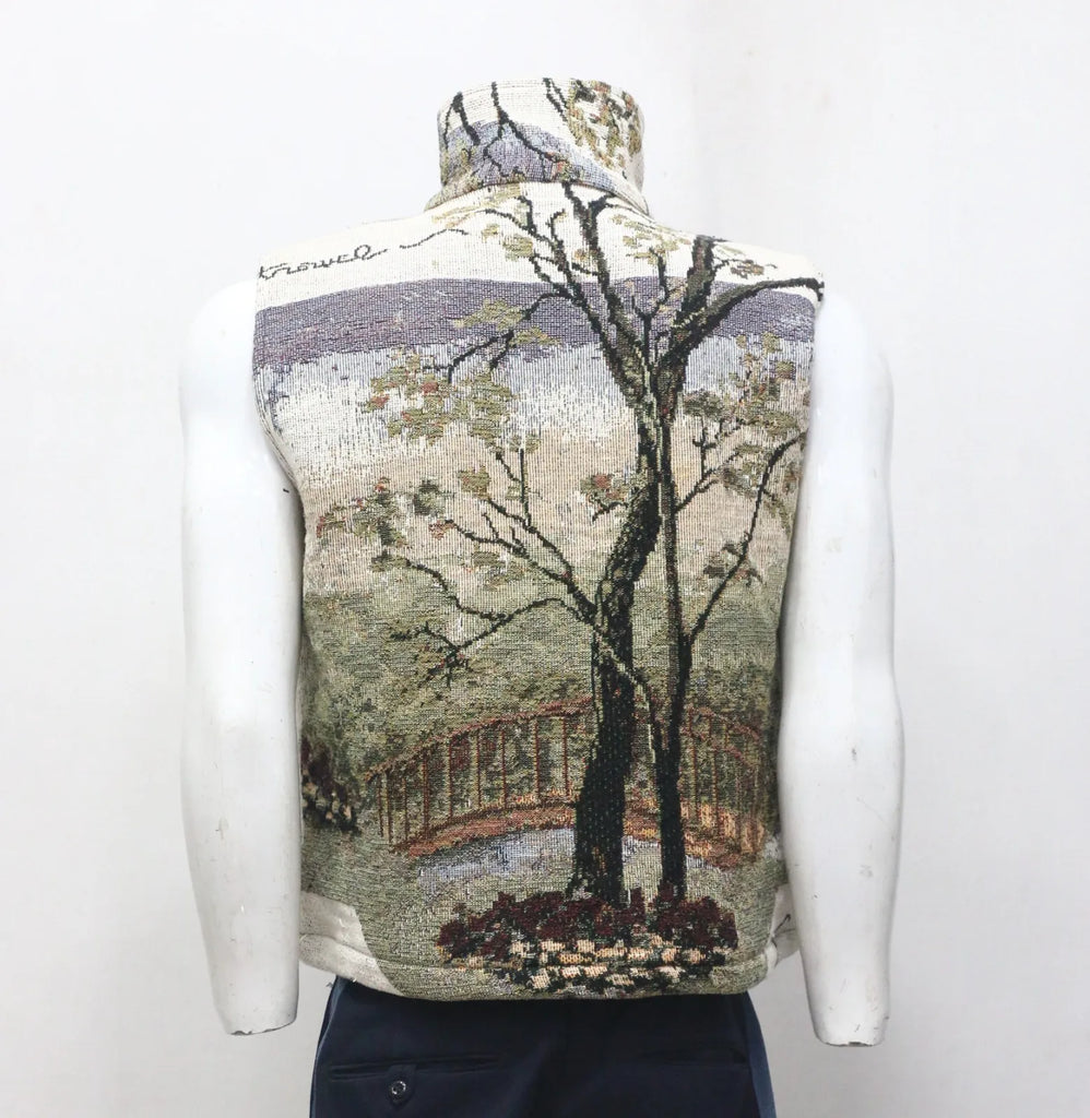 CR1093 Upcycled Tapestry Zip-Up Vest