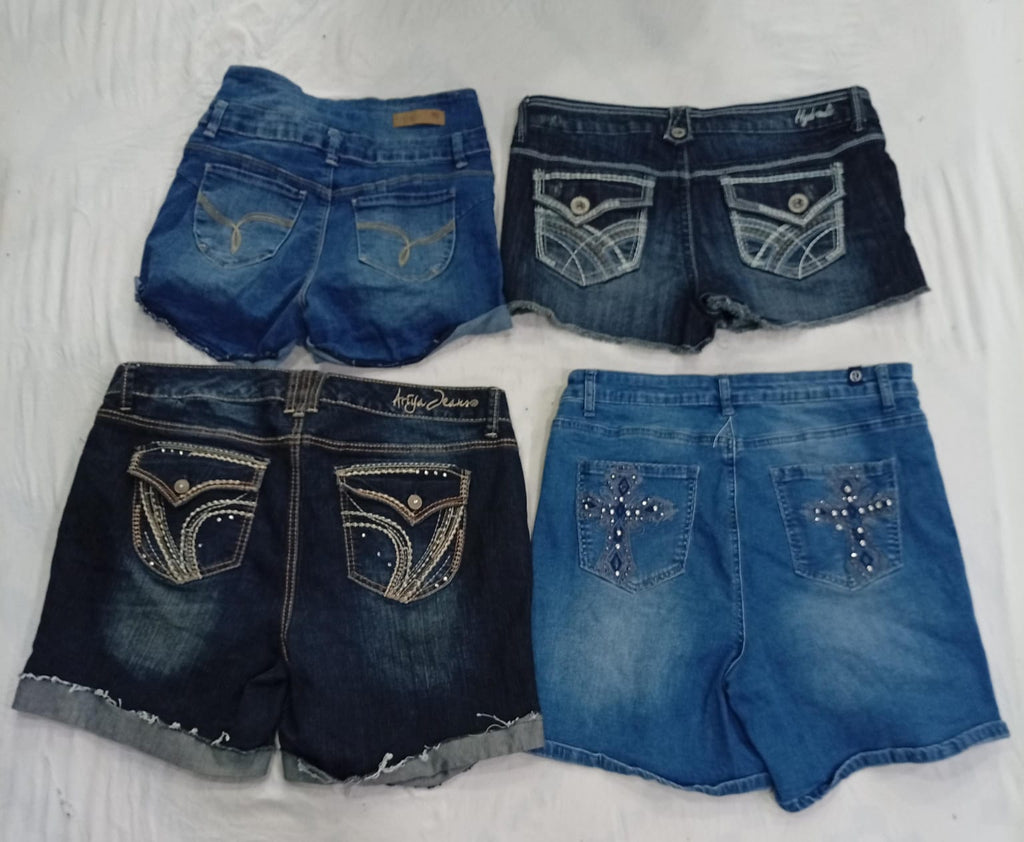 CR9222 Upcycled Y2K Mini Denim Shorts