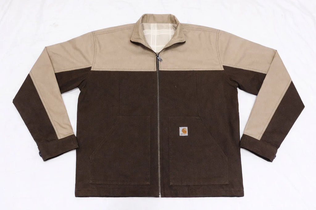 CR1091 Upcycled Two-Tone Utility Zip Jacket