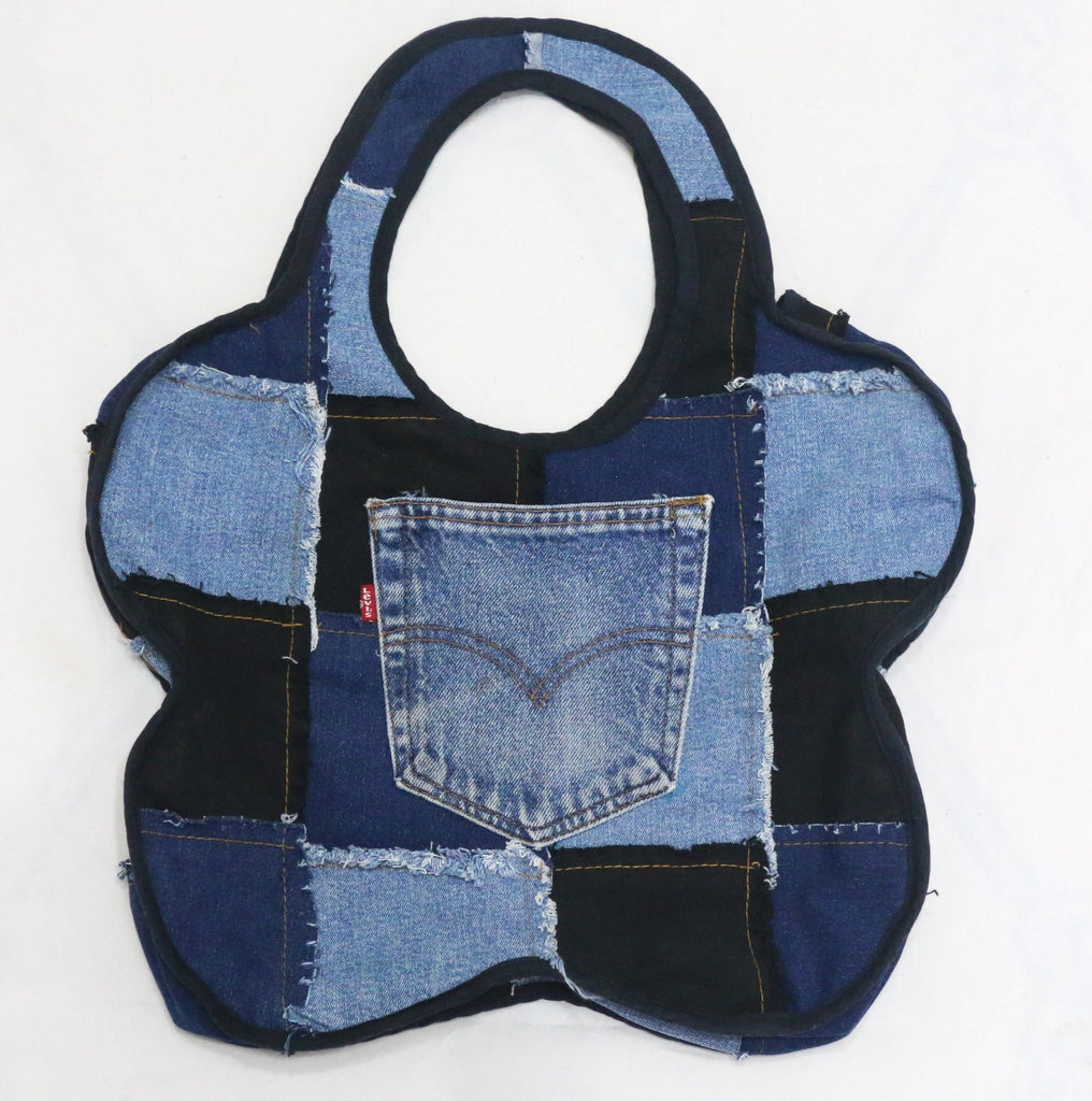 CR1830 UPCYCLED PATCHWORK DENIM TOTE BAG