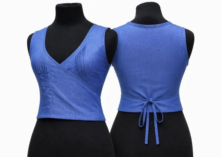 CR1527 Upcycled Wrap Crop Top