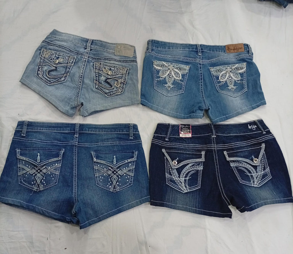 CR9148 UPCYCLED Y2K MINI DENIM SHORTS