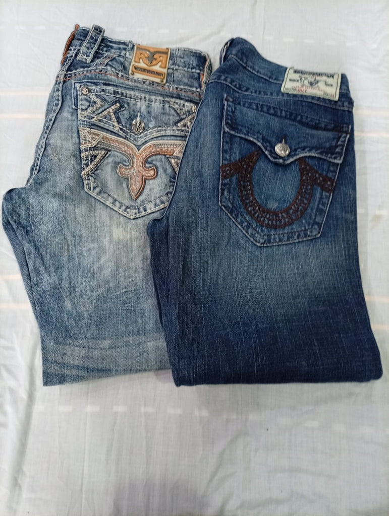 CR10601 Vintage True Religion and Rock Revival Men’s Jeans