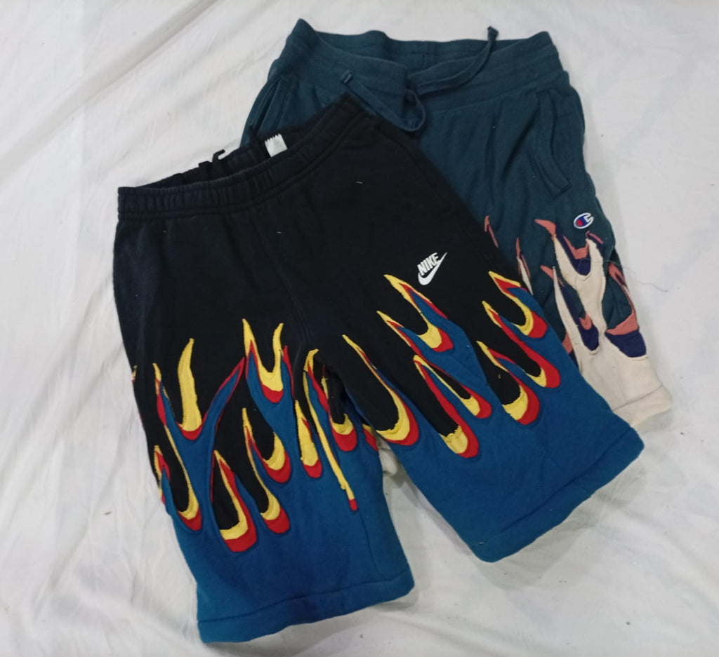 CR9661 Upcycled Mix Branded Flame Shorts