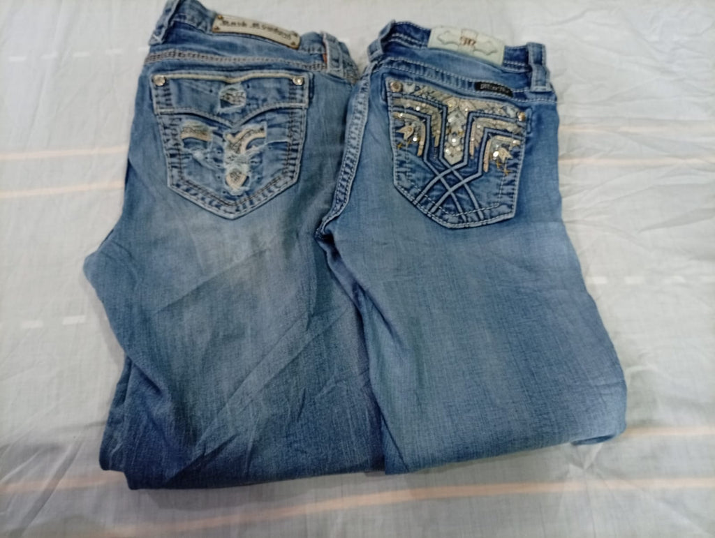 CR10602 Vintage Miss Me and Rock Revival Flare and Straight Jeans