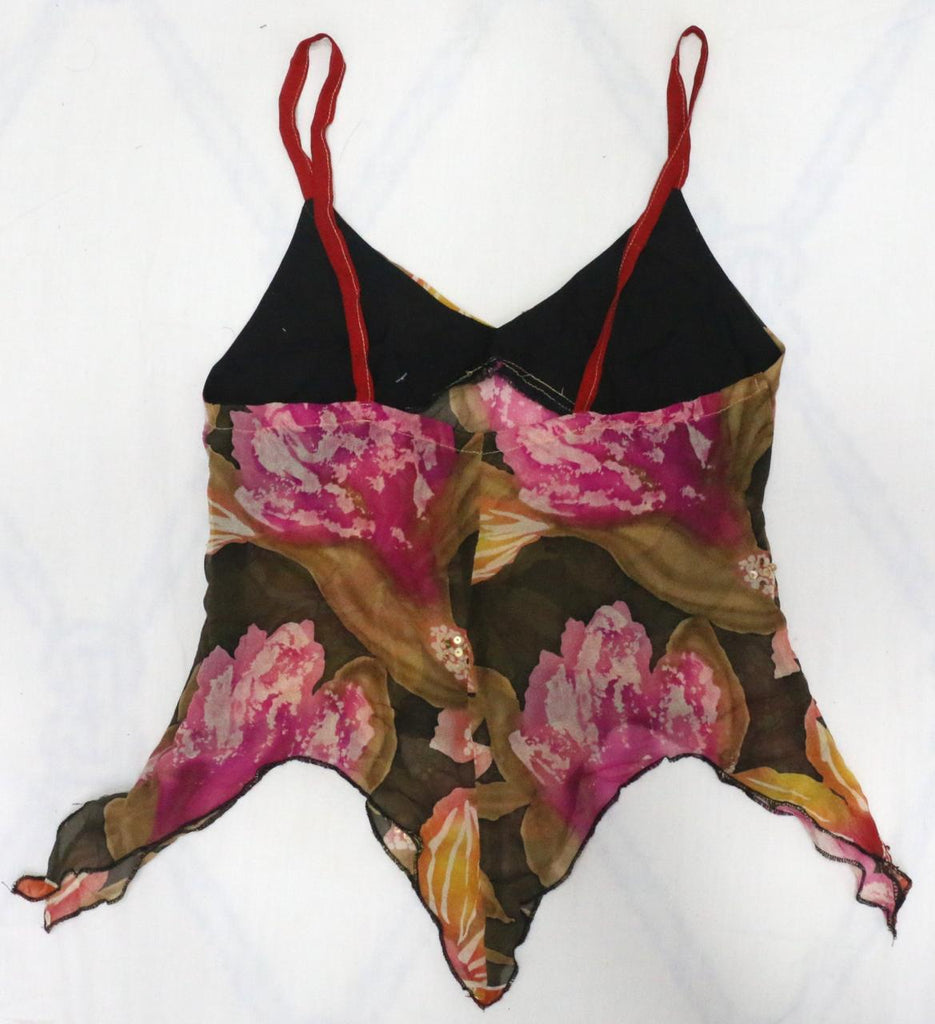 CR1896 UPCYCLED FLORAL HANDKERCHIEF CAMI TOP