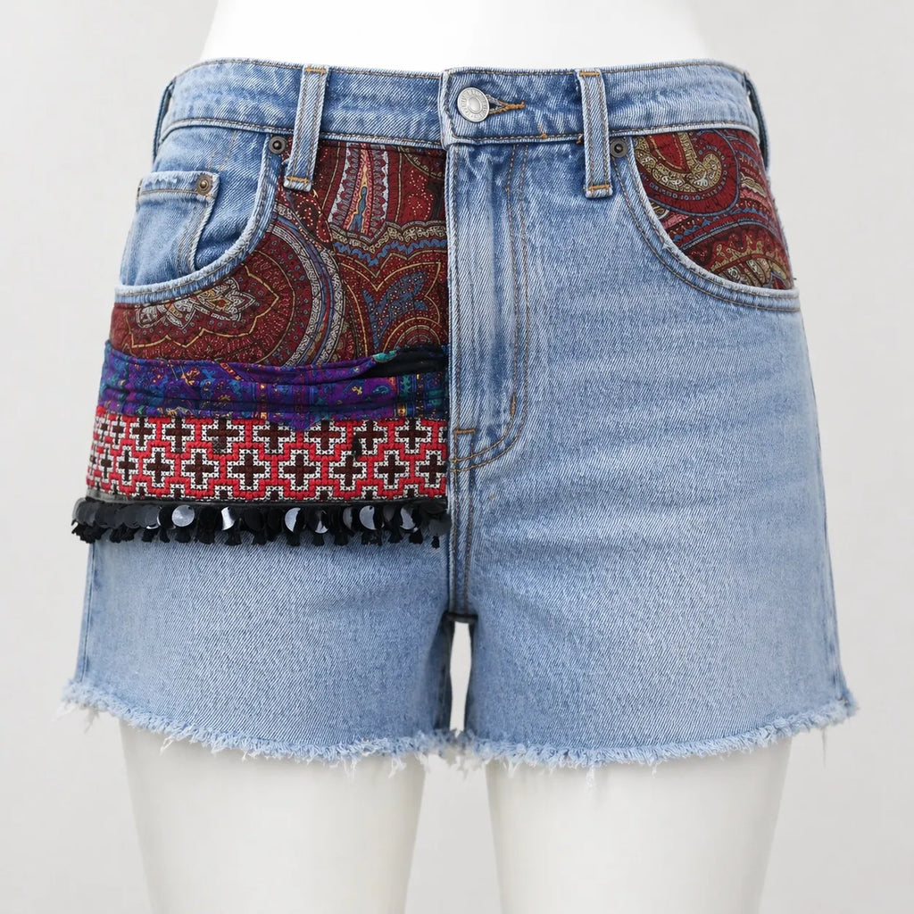 CR1529 Upcycled Denim Shorts