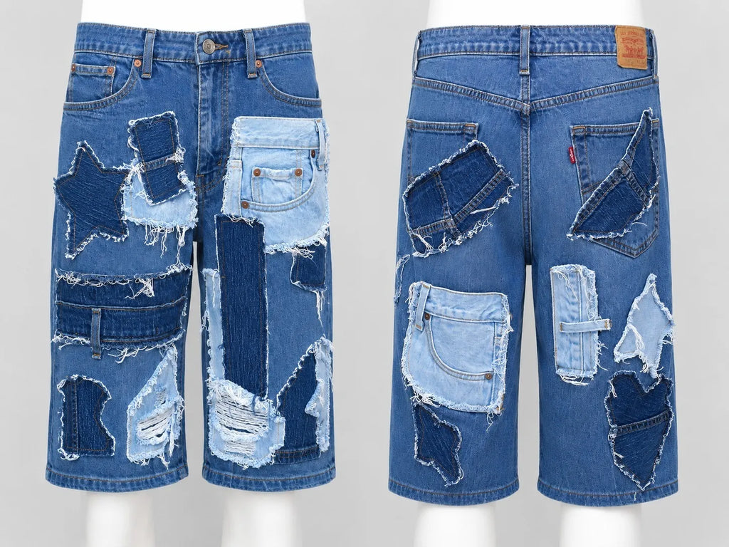 CR1597 Upcycled Denim Co-Ord Set