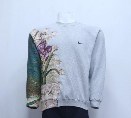 CR2083 Mix Branded x Tapestry Patches Upcycled Crewneck Sweatshirt
