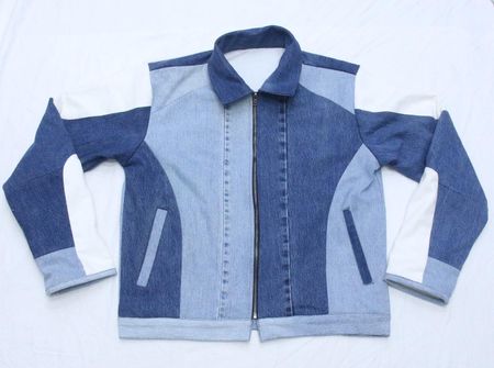 CR2168 Denim Fusion Upcycled Jacket