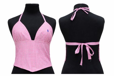 CR2129 upcycled halter top