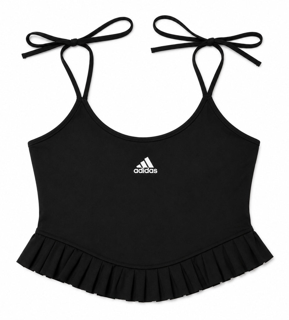 CR1918 UPCYCLED LACE-UP PEPLUM CAMI TOP