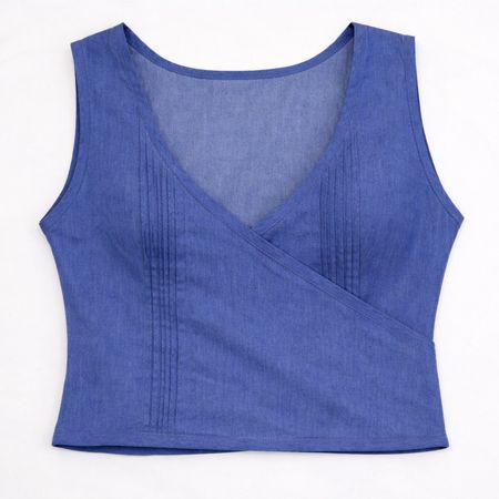 CR2105  Upcycled Wrap Crop Top