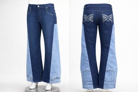 CR1933 Upcycled Two-Tone Flare Jeans