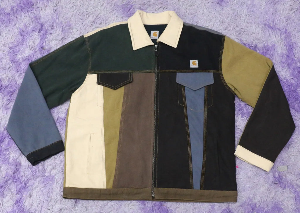 CR1438 Upcycled Earth Stripe Panel Jacket