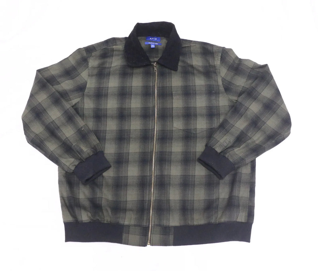 CR1085 Upcycled Plaid Zip Jacket