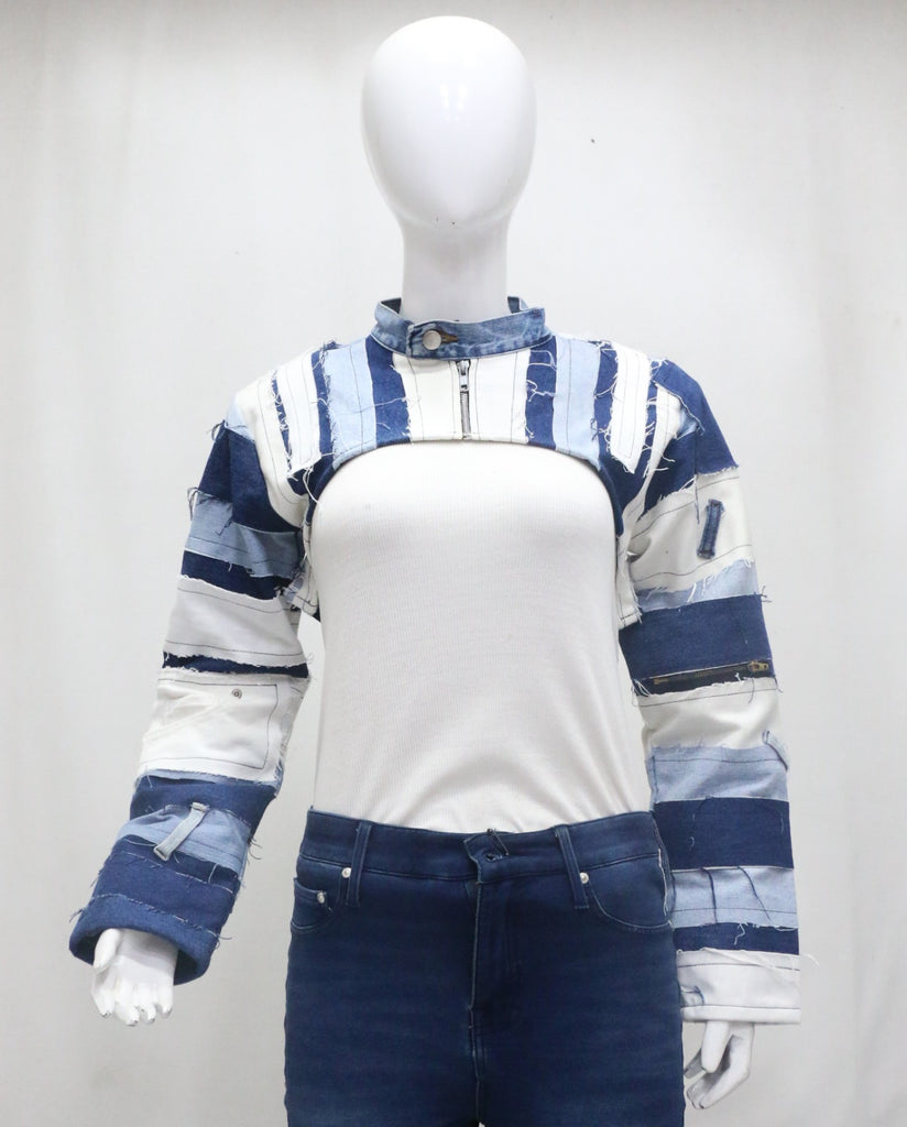 CR1878 UPCYCLED PATCHWORK BOLERO JACKET