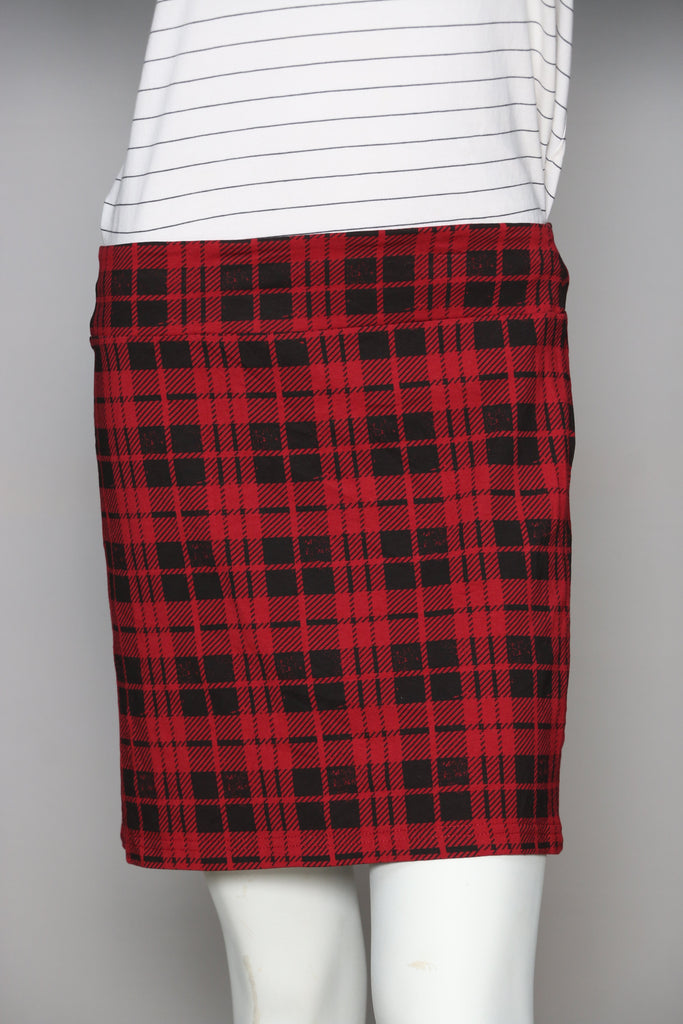 Pleated Checkered Mini Skirt
