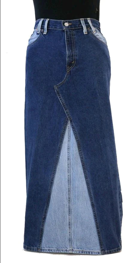 Ladies Reworked Colourful Denim Skirts