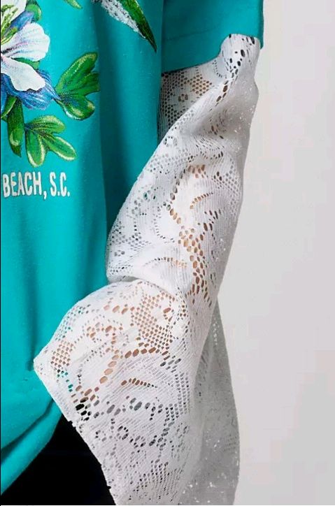 CR772 Reworked Women T-Shirt with full Net Sleeves
