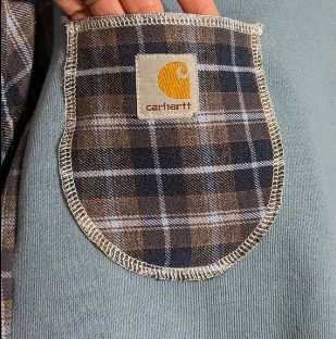 CR601 Reworked Short Length Sweatshirt with Flannel Inserts
