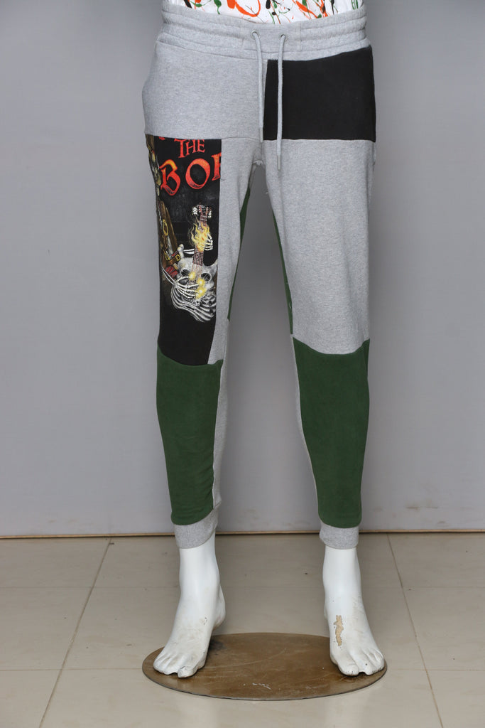 Reworked Branded Men Trouser with Print Patch