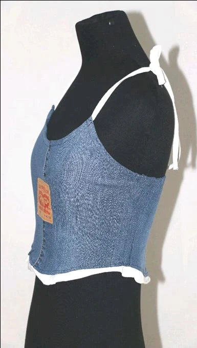 CR091 Reworked Levis Denim Blouse With Jeans Outfit Design