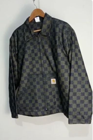 Reworked Men Carhartt Jackets Printed checkered pattern