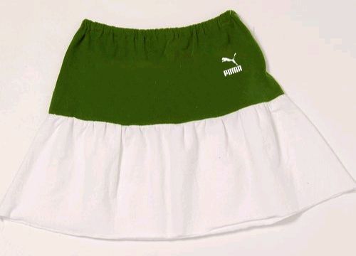 CR705 Reworked Midi Length Upper Dyed Bottom White Jersey Skirt