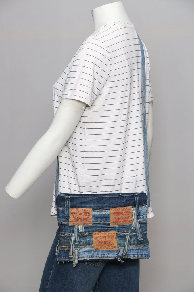 CR069 Reworked Denim Hobo Levisvintage Look Handbag
