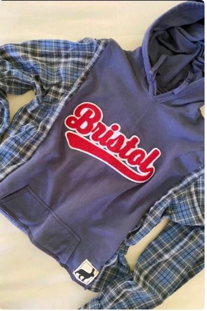 CR395 Reworked Branded Men Hoodie with Checkered Sleeves