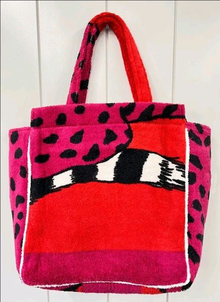 Printed Reworked Towel Handbag