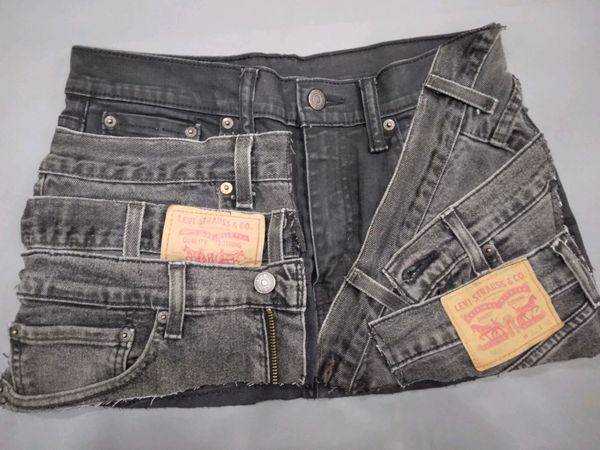 Ladies Levis Reworked Patched Design Sexy Mini Skirt