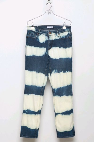 Unisex Reworked Striped Bleach Jeans
