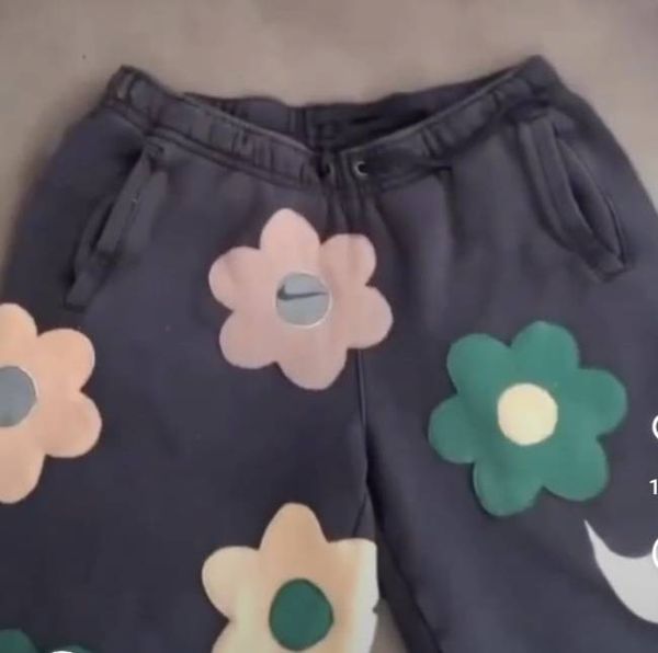 Unisex Reworked Branded Floral Prints Shorts