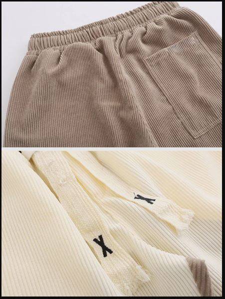 CR459 Reworked Unisex Contrast Elasticated Corduroy Shorts
