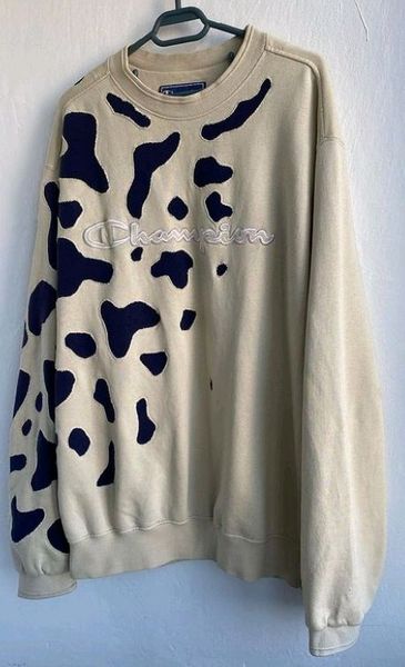 CR9899 Men's Branded Reworked Sweatshirt with contrast stone look
