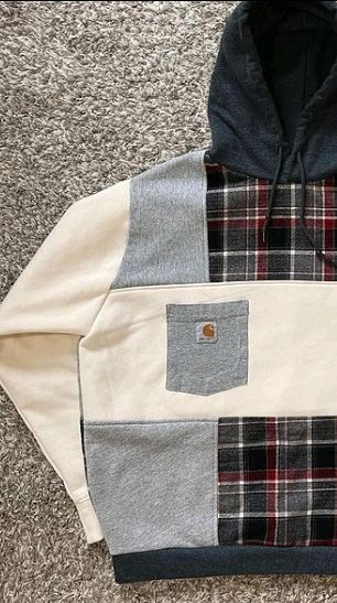 CR872 Cozy Comfort Men Reworked Carhartt Hood With Flannel Twist