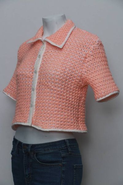CR862 Reworked Ladies Patchwork Knit Crochet