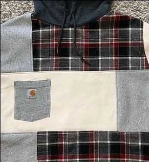 CR872 Cozy Comfort Men Reworked Carhartt Hood With Flannel Twist