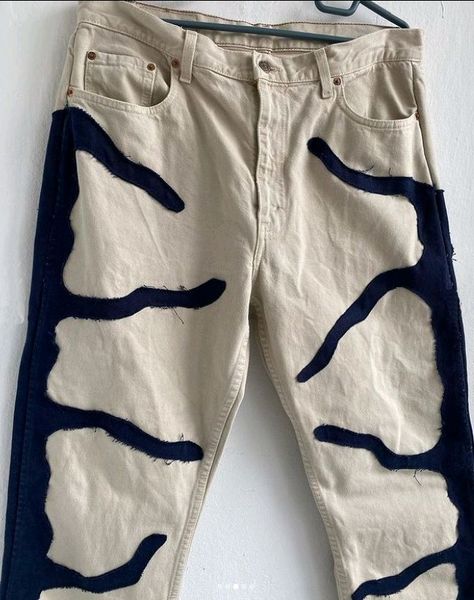 CR982 Reworked Men Spider Web Pattern Trouser