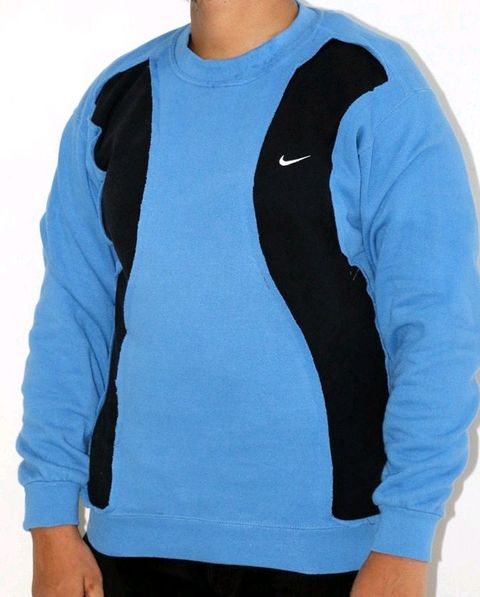 CR875 Men Reworked Sweatshirt With Contrast Element Insert